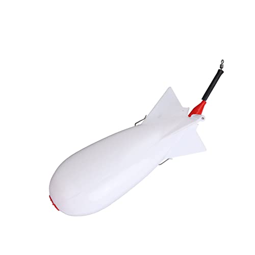 Brrnoo Karpfen-Feeder-Posenköderhalter, Köderwerfer-Karpfen-Feeder, mit Hoher Luftdichtheit, Großer Bomben-Posenköder für Langstrecken-Angelaktivitäten (White) von Brrnoo