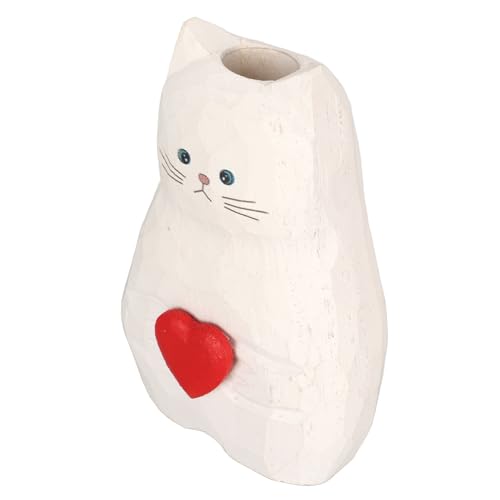Brrnoo Katzenvase, Einzigartige Vase Süße und ästhetische Miniaturvasen Holzkatze Statue Blume Vase Katzenpflanzer für Wohnzimmer, Esstisch, Bauernhaus, Bürodekor, Weiß 5.91x3.94x2.36in Brrnoo Katzenvase, Einzigartige Vase Süße und ästhetische Miniaturvasen Holzkatze Statue Blume Vase Katzenpflanzer für Wohnzimmer, Esstisch, Bauernhaus, Bürodekor, Weiß 5.91x3.94x2.36in von Brrnoo
