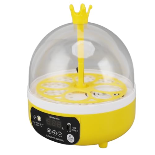 Brrnoo Mini -Ei -Inkubator mit Automatischer Temperatur- und Feuchtigkeitskontrolle, 4 Eiergeflügel -Schlupfmaschine für Hühner, Enten und Tauben zu Hause (Auto drehen) von Brrnoo
