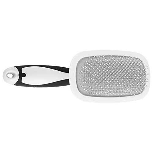 Brrnoo Selbstreinigende Haarbürste für Katze und Hund, 360° Drehbare Slicker Comb mit Hautmassagen Funktion, Weiches Material für Sanftes Kämmen (White) von Brrnoo