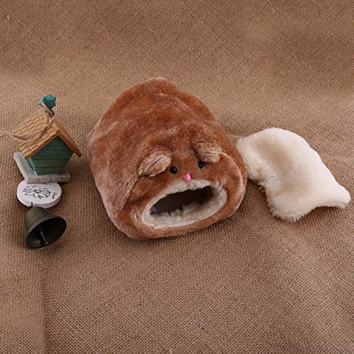 Brrnoo Weiches Plüsch-Hamsterhaus, Gemütliches Cartoon-Hängebett, für Hamster, Chinchillas, Eichhörnchen Als Schlaf- oder Spielsnest, mit Weichem Material, Praktischem Hakendesign, (Brown) von Brrnoo