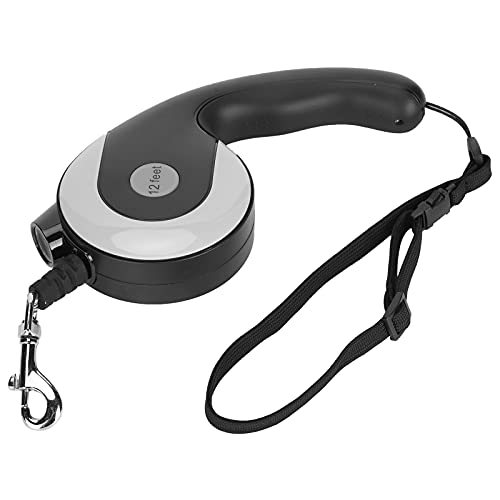 Einziehbarer Hundeleine, Haustier Walk -Leine -Leine Leinen für Kleine Hunde mit LED LED Licht und Metallhaken für Kleine und Mittlere Große Hund (Dunkelgrau) von Brrnoo