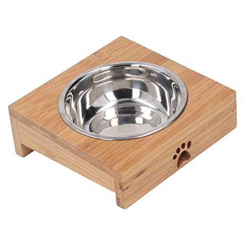Erhöhte Hundeschalen, Edelstahl Haustier Futter Schüssel Langsame Futtermittelhundschalen Erhöhte Hundebrielschale mit Holzständer für Kleine Mittelgroße Große Welpen und Katzen Hund, 5,5x5,4x2in Erhöhte Hundeschalen, Edelstahl Haustier Futter Schüssel Langsame Futtermittelhundschalen Erhöhte Hundebrielschale mit Holzständer für Kleine Mittelgroße Große Welpen und Katzen Hund, 5,5x5,4x2in von Brrnoo