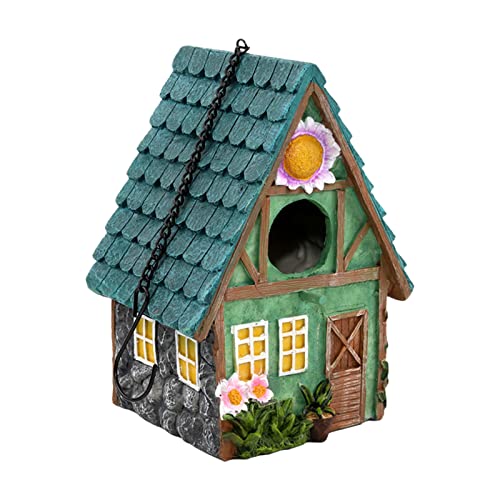 Brrnoo Hängendes Vogelhaus, Dekorativer Niedlicher Käfig für Vögel Im Freien, Kunstharz, Vogelhaus, Hängendes Nest, Ornament, Vogelkastenfigur für Kakadu, Ara, Sittich, Finken (Typ 1) von Brrnoo