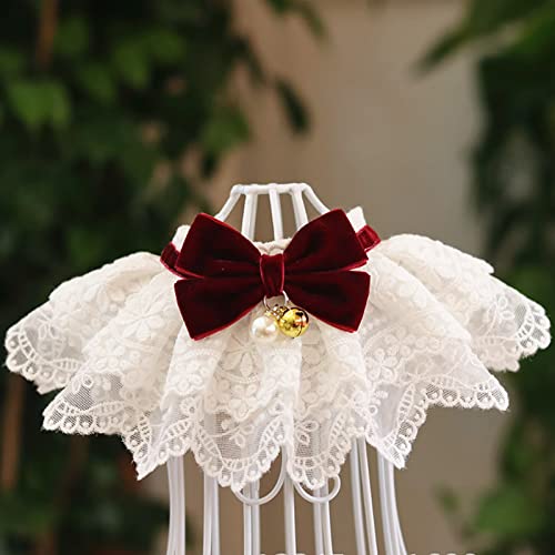 Haustier-Lätzchenhalsband mit Prinzessinnen-Spitzenschleife, Weicher und Bequemer Hunde-/Katzen-Lätzchenschal, für den Alltag und Urlaubsszenen, mit Wunderschönem Spitzendesign, Haustier-Lätzchenhalsband mit Prinzessinnen-Spitzenschleife, Weicher und Bequemer Hunde-/Katzen-Lätzchenschal, für den Alltag und Urlaubsszenen, mit Wunderschönem Spitzendesign, von Brrnoo