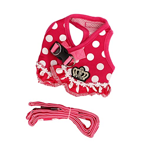 Hundekabelbaum Mittelgroßer Hund, Punkt Haustier Weste Traktion Seil Set Hundegurt für Kleine Hunde Welpenkabelbaum und Leinen Atmungsaktive Punkte Design Welpenwestegürtel Zum Gehen, Laufen (L) von Brrnoo