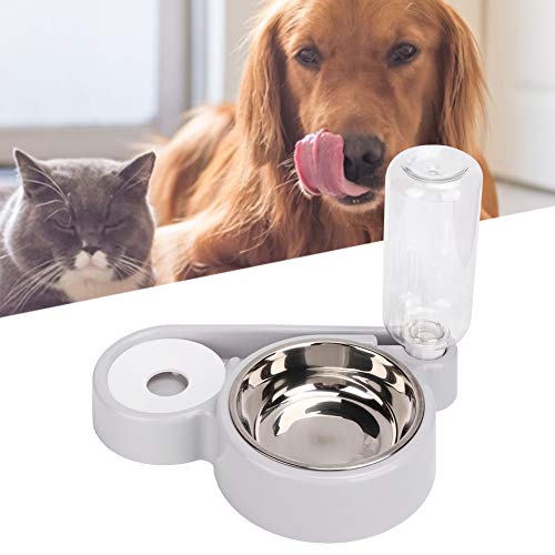 Katzenfutter und Wasserschüssel Set, Doppelschalen -Lebensmittel -Wasserspender Welpen Wasserspender Katzenschalen für Innenkatzen Edelstahl Automatische Haustierfuttermittel für Kleine Hunde, (Herr von Brrnoo
