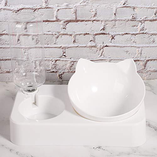Katzenfutter und Wasserspender Set, Haustier Doppelfutter Futtermittel Wasser Trinkflasche Katzenwasserschale Hund Wasserschale Spender mit Automatischer Wassererflasche für Kleine Mittelgroße Hunde Katzenfutter und Wasserspender Set, Haustier Doppelfutter Futtermittel Wasser Trinkflasche Katzenwasserschale Hund Wasserschale Spender mit Automatischer Wassererflasche für Kleine Mittelgroße Hunde von Brrnoo