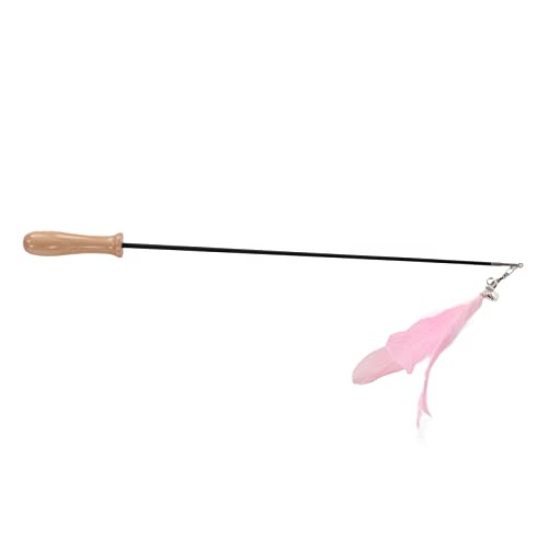 Katzenspielzeug für Innenkatzen, Interaktive Katzenspielzeug Cat Fishing Pole Toy Cat Zauberstab Spielzeug Einziehbares Zauberstab Spielzeug und Federspielzeug mit Holzstange für Innenkatzen Zum von Brrnoo