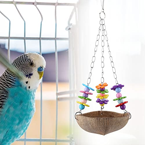 Metall-Kokosnussschalen-Schaukel-Papageienspielzeug, Robustes Kauspielzeug für Vogelkäfig, Sicher und Zum Trainieren mit Acryl und Metall, 12,5 cm Durchmesser, 33 cm Höhe Metall-Kokosnussschalen-Schaukel-Papageienspielzeug, Robustes Kauspielzeug für Vogelkäfig, Sicher und Zum Trainieren mit Acryl und Metall, 12,5 cm Durchmesser, 33 cm Höhe von Brrnoo