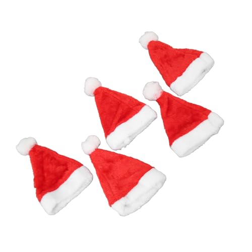 Niedliche Haustier -Weihnachtsmütze, 5pcs Pack für Hunde Katzen, Premium Plüschfeiertagskostüm, Entworfene Klassische Weihnachtsmuster Zum Feiern von Brrnoo