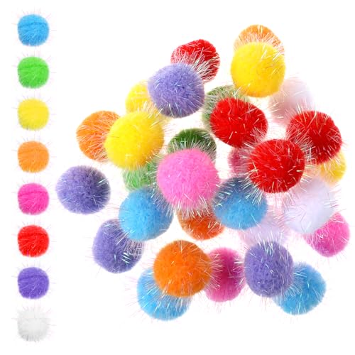 30 Stück Katzen-Bommelbälle, 4,3 cm, glitzernd, glitzernd, interaktives Kätzchen-Spielzeug für Katzen, Bewegung und Unterhaltung 30 Stück Katzen-Bommelbälle, 4,3 cm, glitzernd, glitzernd, interaktives Kätzchen-Spielzeug für Katzen, Bewegung und Unterhaltung von Bruislard
