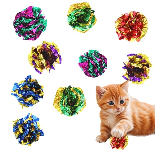 30 Stück Katzenspielzeug, 6 cm, interaktive Knisterbälle, leuchtende Farben, buntes Kau- und Jagdspielzeug, für Indoor-Katzen, um fit zu bleiben 30 Stück Katzenspielzeug, 6 cm, interaktive Knisterbälle, leuchtende Farben, buntes Kau- und Jagdspielzeug, für Indoor-Katzen, um fit zu bleiben von Bruislard