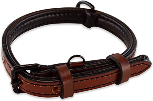 Brute Strength Hundehalsband aus Leder - Braun mit schwarzen Nähten - S - 26-33 cm von Brute Strength