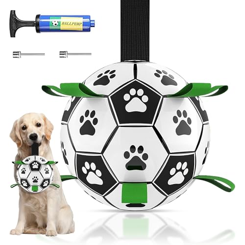 Hundespielzeug, großer Weltmeisterschafts-Fußball mit Riemen, iteratives Hundespielzeug zum Tauziehen, Hofspiel, Wasserspielzeug, Welpengeburtstagsgeschenke, langlebige Hundebälle für drinnen und Hundespielzeug, großer Weltmeisterschafts-Fußball mit Riemen, iteratives Hundespielzeug zum Tauziehen, Hofspiel, Wasserspielzeug, Welpengeburtstagsgeschenke, langlebige Hundebälle für drinnen und von Brylex