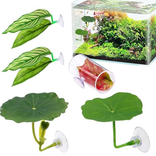 Betta Leaf Hammock, Dekoratives Aquarium, Fisch-Habitat, 3,15 x 1,57 Zoll, niedliches kompaktes Set mit 5 Aquariumblättern für Spawning, Resting, Guppy Sleeping Bed und Dekoration Betta Leaf Hammock, Dekoratives Aquarium, Fisch-Habitat, 3,15 x 1,57 Zoll, niedliches kompaktes Set mit 5 Aquariumblättern für Spawning, Resting, Guppy Sleeping Bed und Dekoration von Bsbkoj