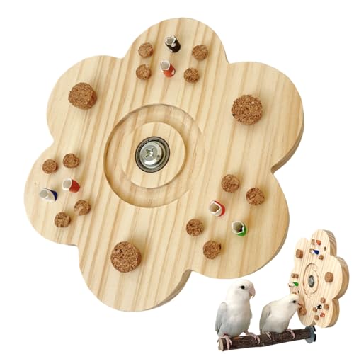 Bsbkoj Hamster Chew Toys, Rotating Hamster-Übungsspielzeug, 15,4 x 15,2 x 15,7 cm, Lovebird, Spielgerät für Metall-Stimulation, Parakeet Puzzle Training Kaugummi von Bsbkoj