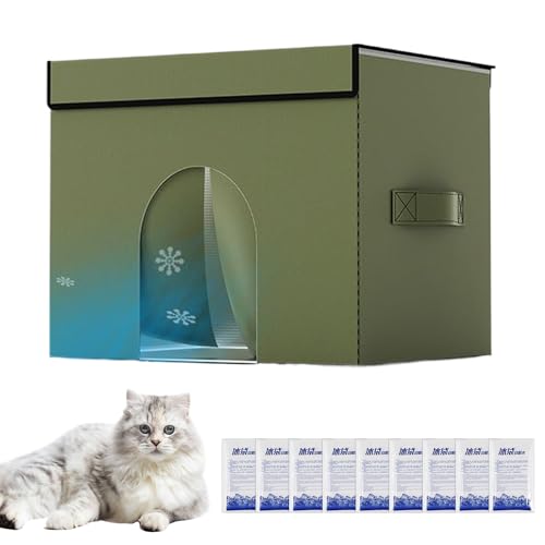 Bsbkoj Kühlendes Katzenhaus für den Außenbereich – tragbare Kühlbox für Katzen – Zubehör für Haustiere, kühlender Schlaf für Haus, Terrasse, Schlafzimmer, Wohnung, Auto Bsbkoj Kühlendes Katzenhaus für den Außenbereich – tragbare Kühlbox für Katzen – Zubehör für Haustiere, kühlender Schlaf für Haus, Terrasse, Schlafzimmer, Wohnung, Auto von Bsbkoj