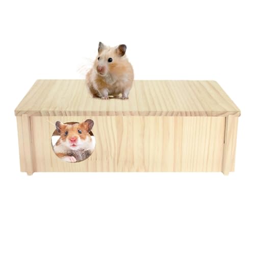 Bsbkoj Multi-Kammer-Hamsterhaus, mit 2 Kammern, kleine Tier-Dekoration, Cozy Nesting Shelter, Playground Secure for Sleeping Area, Box Hideaway von Bsbkoj