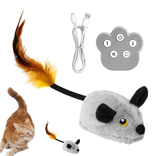 Electronic Cat Toys, Interactive Mice Plush Animals, 12.6x2.36x2.36 Inches, Realistic Light and Sound Effects, Remote Control Rechargeable Doll, Indoor Play for All Cat Breeds Electronic Cat Toys, Interactive Mice Plush Animals, 12.6x2.36x2.36 Inches, Realistic Light and Sound Effects, Remote Control Rechargeable Doll, Indoor Play for All Cat Breeds von Bsbkoj