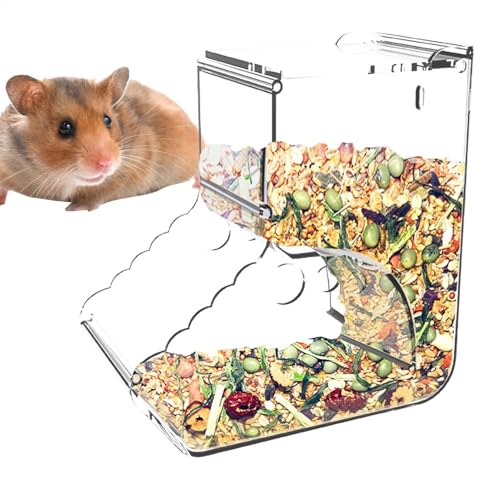 Hamster Food Dispenser, 400ml Acrylic Automatic Feeder, 5.51x5.04x2.76 Inches, Pet Cage Food Storage, No Spill Feeding Station for Hamsters, Hedgehogs, Ferrets, Mice, and Gerbils Hamster Food Dispenser, 400ml Acrylic Automatic Feeder, 5.51x5.04x2.76 Inches, Pet Cage Food Storage, No Spill Feeding Station for Hamsters, Hedgehogs, Ferrets, Mice, and Gerbils von Bsbkoj