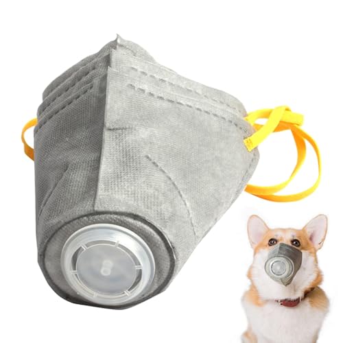Hunde-Luftfilter-Maulkorb, verstellbar, atmungsaktiv, Atemschutzmaske, schützende Luftreiniger-Maske (3 x), Sicherheitsschild für kleine, mittelgroße und große Rassen von Bsbkoj