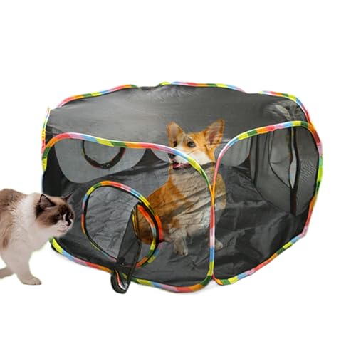 Outdoor Cat Enclosure, Cat Tent Animal Playground, Spacious Pet Exercise Kennel, sicherer Spaß, (1 Pack Blue), für Katzen, Kittens, kleine Haustiere, Backyard & Garden Use von Bsbkoj