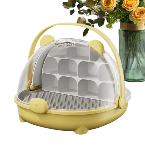 Reptile Breeding Tank, Portable Feeding Box Transport Container with Handle, 8.27x7.87x6.69 inches Clear Habitat Cage Enclosure for Silkworm, Small Pets, von Bsbkoj