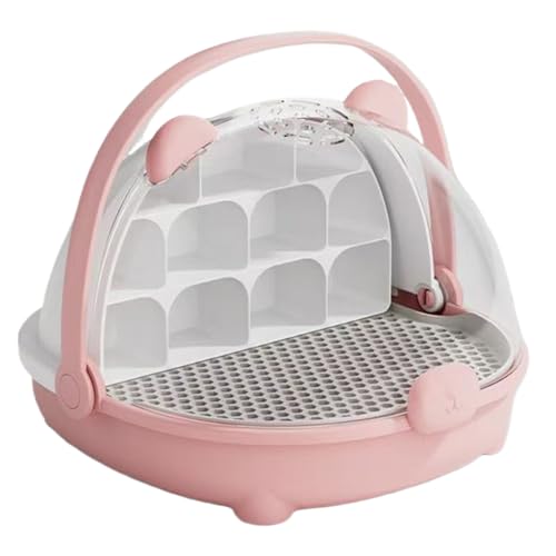 Reptile Breeding Tank, Portable Feeding Box Transport Container with Handle, 8.27x7.87x6.69 inches Clear Habitat Cage Enclosure for Silkworm, Small Pets, von Bsbkoj