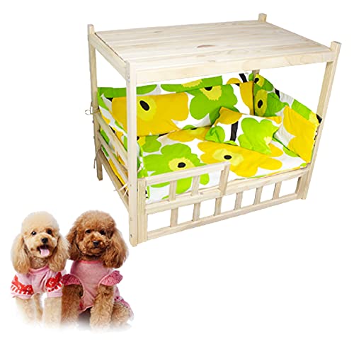 Hölzernes Doppelschicht-hundebett mit Bettwäsche Vom Boden, Feuchtigkeitsdichtes Vollständig Abnehmbares Massivholz-haustierbett mit Spitze Kann Als Nachttisch Verwend(Size:90*55,Color:Aktualisierung) Hölzernes Doppelschicht-hundebett mit Bettwäsche Vom Boden, Feuchtigkeitsdichtes Vollständig Abnehmbares Massivholz-haustierbett mit Spitze Kann Als Nachttisch Verwend(Size:90*55,Color:Aktualisierung) von Bseack