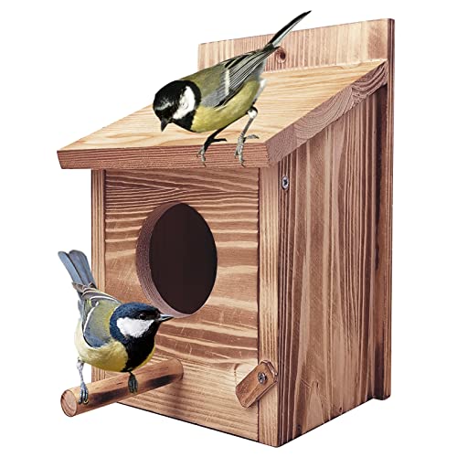 Nistkasten Für Vögel Für Draußen, Vogelhaus Wetterfest Zum Hängen, Vogelhäuschen Holz Klein, Garten Naturholz Vogelnistkasten Für Meise Amseln Blaumeise Rotkehlchen Kanarienvögel Spatzen Wandmontage von Bseical