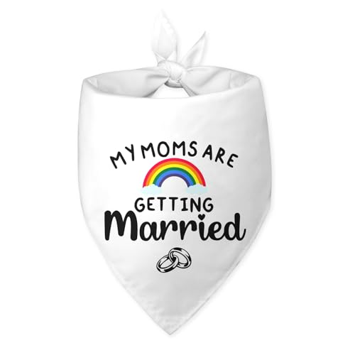 Hundehalstuch, Aufschrift "My Moms are Getting Married", weißes Hundehalstuch, Verlobungsgeschenk, lustiges Hundehalstuch, Hochzeitsfoto-Requisite, Haustier-Schal, Zubehör für Hundeliebhaber, von Bsicuvaek