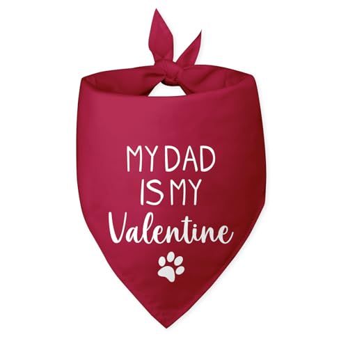 Hundehalstuch, Motiv: My Dad is My Valentine Valentines Day, für kleine und mittelgroße Hunde, rotes Hundehalstuch, Foto-Requisite, Haustier-Schal, Zubehör für Hundeliebhaber, Hundeväter von Bsicuvaek