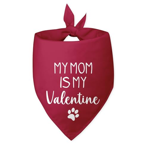 Hundehalstuch, Motiv: My Mom is My Valentine Valentines Day, für kleine und mittelgroße Hunde, rosenrotes Hundehalstuch, Foto-Requisite, Haustier-Schal, Zubehör für Haustierliebhaber, Hundemütter von Bsicuvaek
