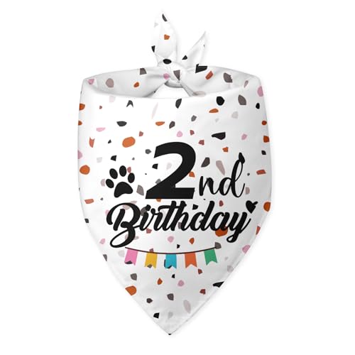 Hundehalstuch für den 2. Geburtstag, für Welpen, 2. Geburtstag, für Jungen und Mädchen, lustiges Hunde-Halstuch, Foto-Requisite, Haustier-Schal, Zubehör für Hundeliebhaber, Geschenke Hundehalstuch für den 2. Geburtstag, für Welpen, 2. Geburtstag, für Jungen und Mädchen, lustiges Hunde-Halstuch, Foto-Requisite, Haustier-Schal, Zubehör für Hundeliebhaber, Geschenke von Bsicuvaek