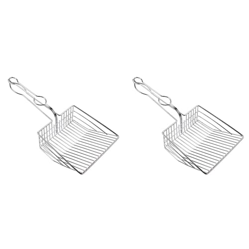 Bsowte 2 x Metall-Kätzchen-Sandreiniger, Reinigungswerkzeug, Haustier-Sandschaufel, Katzenurinschaufel, Streu Bsowte 2 x Metall-Kätzchen-Sandreiniger, Reinigungswerkzeug, Haustier-Sandschaufel, Katzenurinschaufel, Streu von Bsowte