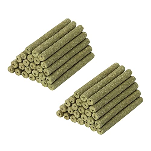 Bsowte 80 Stück natürliches Gras, Kausticks für Kaninchen, Rennmäuse, Papageien, Kaninchen und andere kleine Tiere von Bsowte