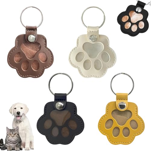 Bssowe 16 Stück Schlüsselanhänger Leder für Tierhaare Erinnerung, Schlüsselring mit Pfote Design, Fell-Schlüsselanhänger Für Haustiere, Personalisierte Aufbewahrungsbox Für Hunde Bssowe 16 Stück Schlüsselanhänger Leder für Tierhaare Erinnerung, Schlüsselring mit Pfote Design, Fell-Schlüsselanhänger Für Haustiere, Personalisierte Aufbewahrungsbox Für Hunde von Bssowe