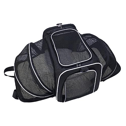 BtpOuy Tragbare Katze Welpe Tasche Großer Raum Haustier Tragetasche Atmungsaktive Mesh Schultertaschen Einzeln Erweiterbar Faltbare Weiche Hundetrage für Kleine Hunde Hund für Welpen Mittlere Katzen von BtpOuy