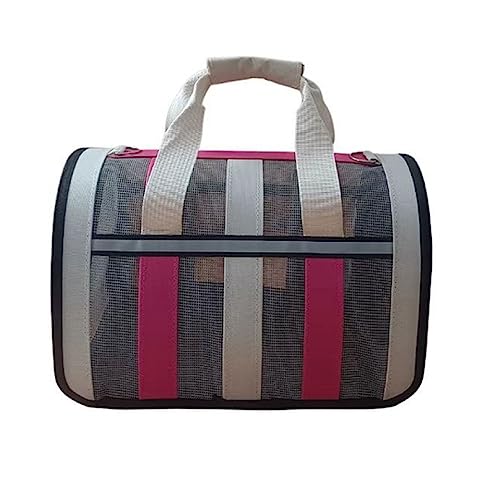 Tragbare Katze Welpe Tasche Haustier Reise Tragetasche Kleine Hund Katze Gestreiftes Muster Reisetasche Atmungsaktiv Panorama Faltbarer Stoff Haustier Tragetasche für Kleine Katze Hund für Welpen Mittlere Katzen von BtpOuy