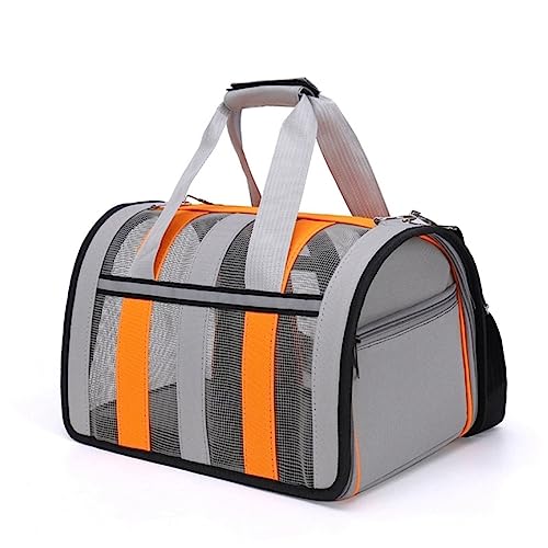 Tragbare Katze Welpe Tasche Haustier Reise Tragetasche Kleine Hund Katze Gestreiftes Muster Reisetasche Atmungsaktiv Panorama Faltbarer Stoff Haustier Tragetasche für Kleine Katze Hund für Welpen Mittlere Katzen von BtpOuy
