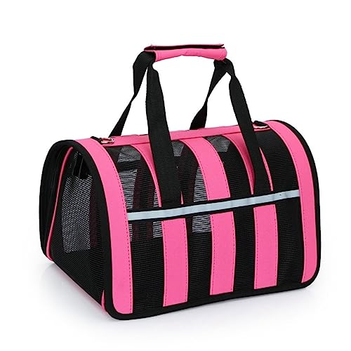 Tragbare Katze Welpe Tasche Haustier Reise Tragetasche Kleine Hund Katze Gestreiftes Muster Reisetasche Atmungsaktiv Panorama Faltbarer Stoff Haustier Tragetasche für Kleine Katze Hund für Welpen Mittlere Katzen von BtpOuy