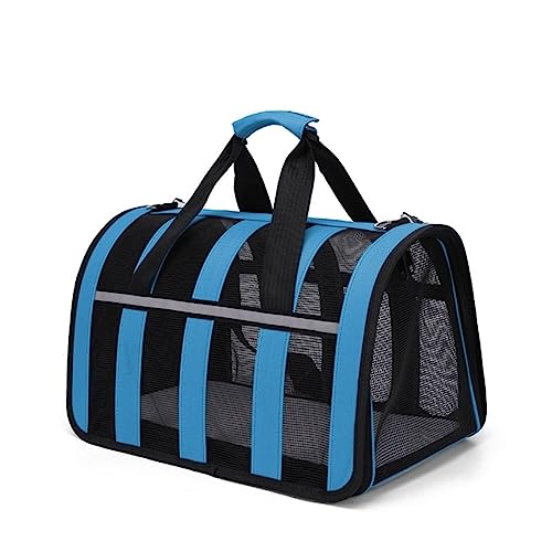 Tragbare Katze Welpe Tasche Haustier Reise Tragetasche Kleine Hund Katze Gestreiftes Muster Reisetasche Atmungsaktiv Panorama Faltbarer Stoff Haustier Tragetasche für Kleine Katze Hund für Welpen Mittlere Katzen von BtpOuy