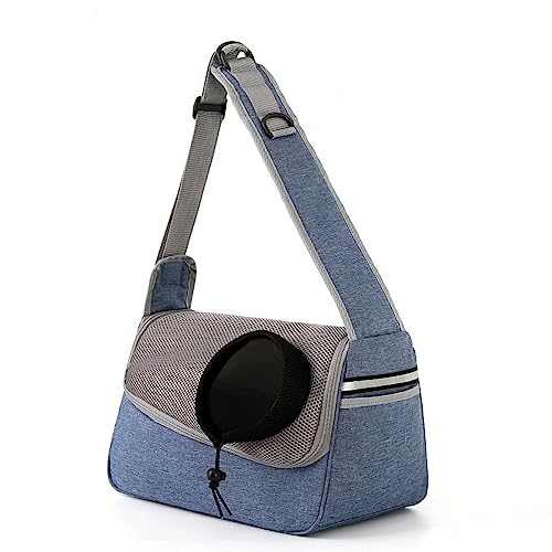Tragbare Katze Welpe Tasche Haustier Reise Umhängetasche Front Kordelzug Design Atmungsaktive Haustier Sling Carrier Verstellbare Tragetasche für Kleine Hunde Mittlere Katzen für Welpen Mittlere von BtpOuy
