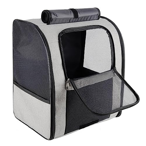 Tragbare Katze Welpe Tasche Outdoor Tragbare Haustiertasche Atmungsaktive Haustierbox Handfrei Welpen Katze Tragetasche Verstellbarer Gurt Rucksack für Haustier Camping Reisen für Welpen Mittlere von BtpOuy