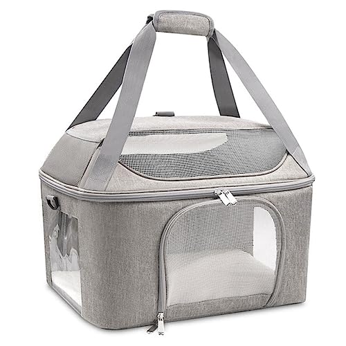 Tragbare Katze Welpe Tasche Solide Muster Hundetrage Weiche Seiten Katze Träger Transport Handtasche Haustier Reise Tragetasche für Hund Outdoor Reise Zubehör für Welpen Mittlere Katzen von BtpOuy