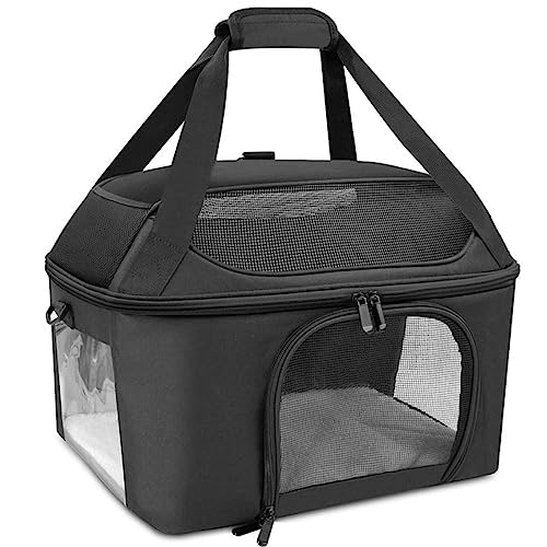 Tragbare Katze Welpe Tasche Solide Muster Hundetrage Weiche Seiten Katze Träger Transport Handtasche Haustier Reise Tragetasche für Hund Outdoor Reise Zubehör für Welpen Mittlere Katzen von BtpOuy