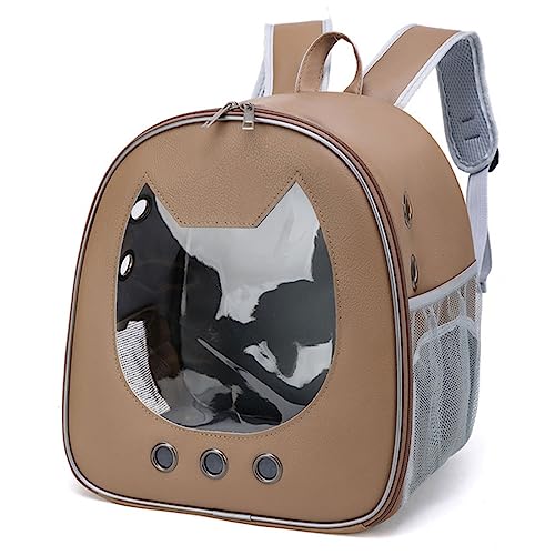 Tragbare Katze Welpe Tasche Transparent Katzengesicht Haustier Reise Träger Atmungsaktiv Katzentrage Rucksack Handfrei Welpen Katze Tragetasche für Welpen Mittelgroße Katzen für Welpen Mittlere Katzen von BtpOuy