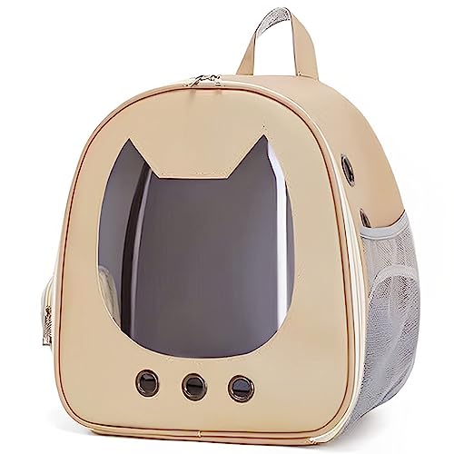 Tragbare Katze Welpe Tasche Transparent Katzengesicht Haustier Reise Träger Atmungsaktiv Katzentrage Rucksack Handfrei Welpen Katze Tragetasche für Welpen Mittelgroße Katzen für Welpen Mittlere Katzen von BtpOuy