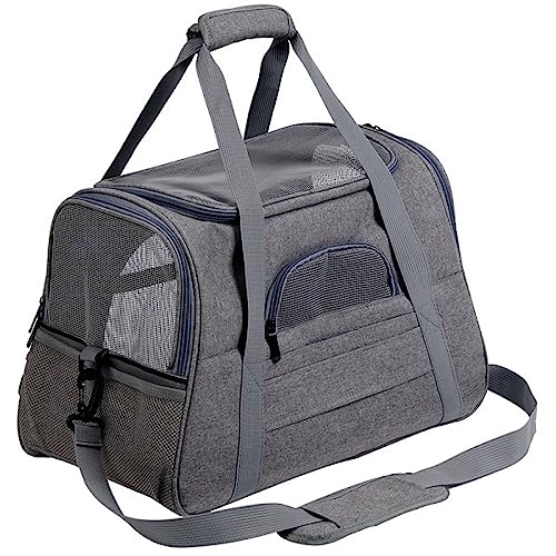 Tragbare Katze Welpen Tasche Haustier Weiche Seiten Träger Tasche Vierseitige Mesh Katze Sling Carrier Handtasche Crossbody Hundetasche für Haustier Outdoor Reise Tragetasche für Welpen Mittlere von BtpOuy